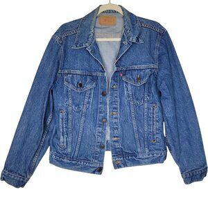 Vintage Levis Denim Jacket Mens Large Size 42 (Medium Wash)